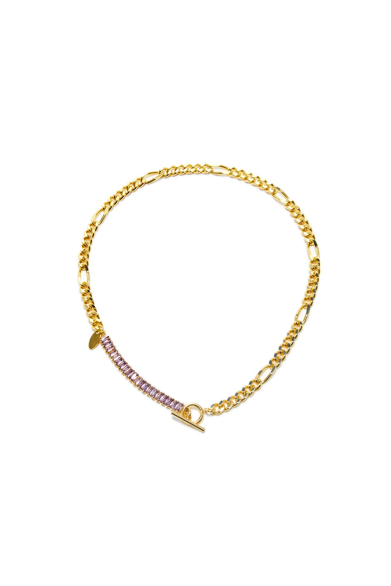 Gold And Purple Tone Short Necelace - Femi9 EG