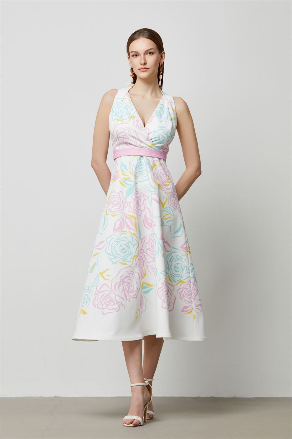 Printed Crossover Dress - Femi9 EG