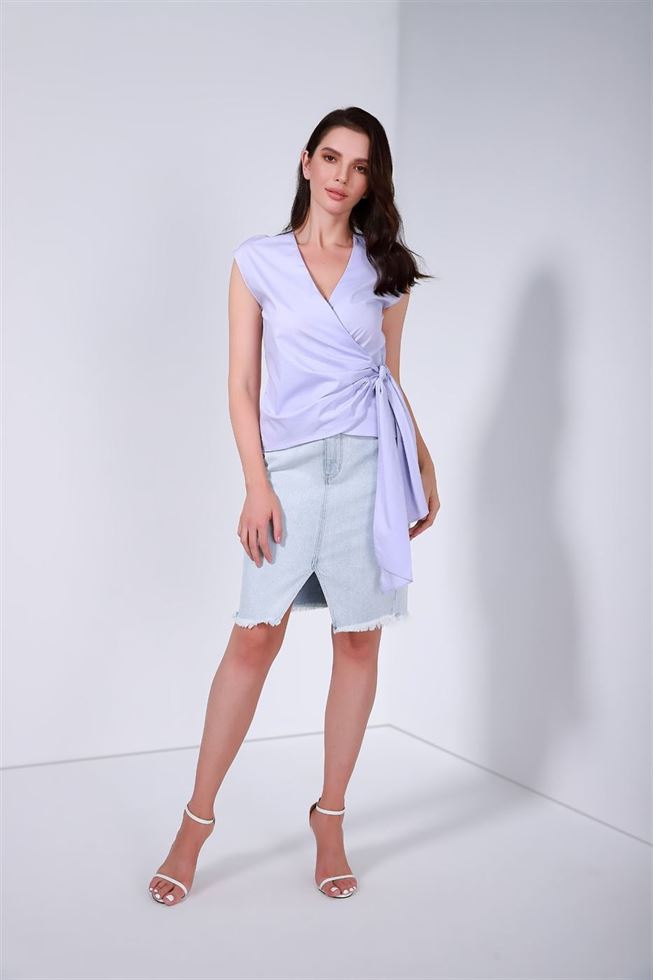 High Waisted Denim Skirt - Femi9 EG