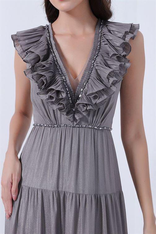 Deep V Neck Maxi Dress - Femi9 EG