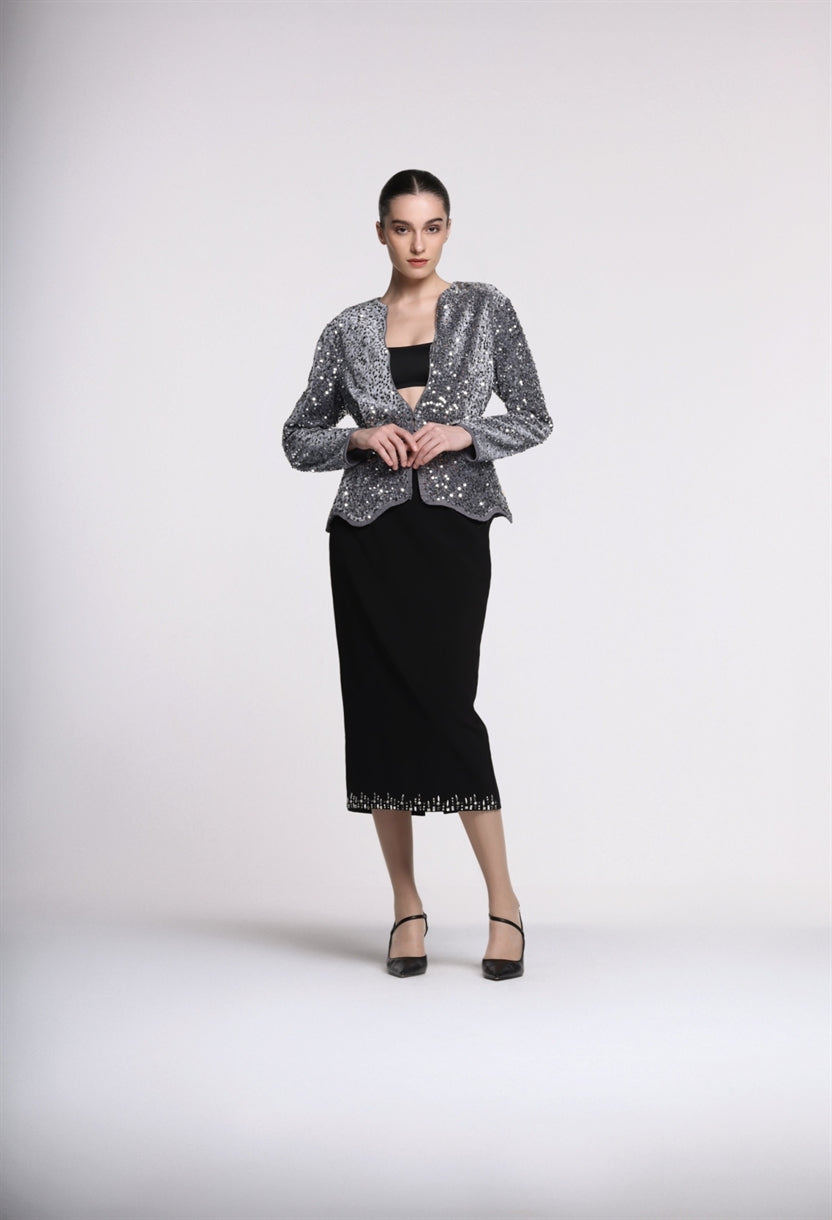 Long Sleeves Sequins Jacket - Femi9 EG
