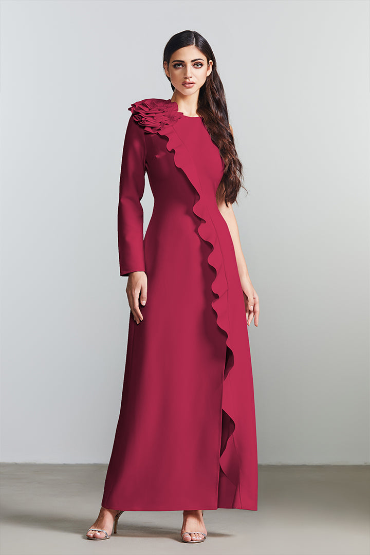 Single Sleeve Crepe Dress - Femi9 EG