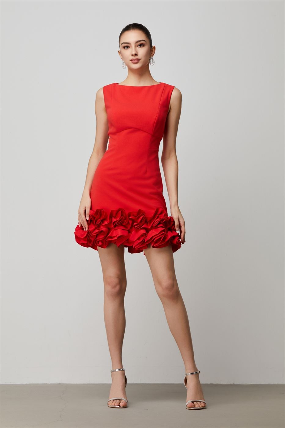 Ruffled Hem Mini Dress - Femi9 EG