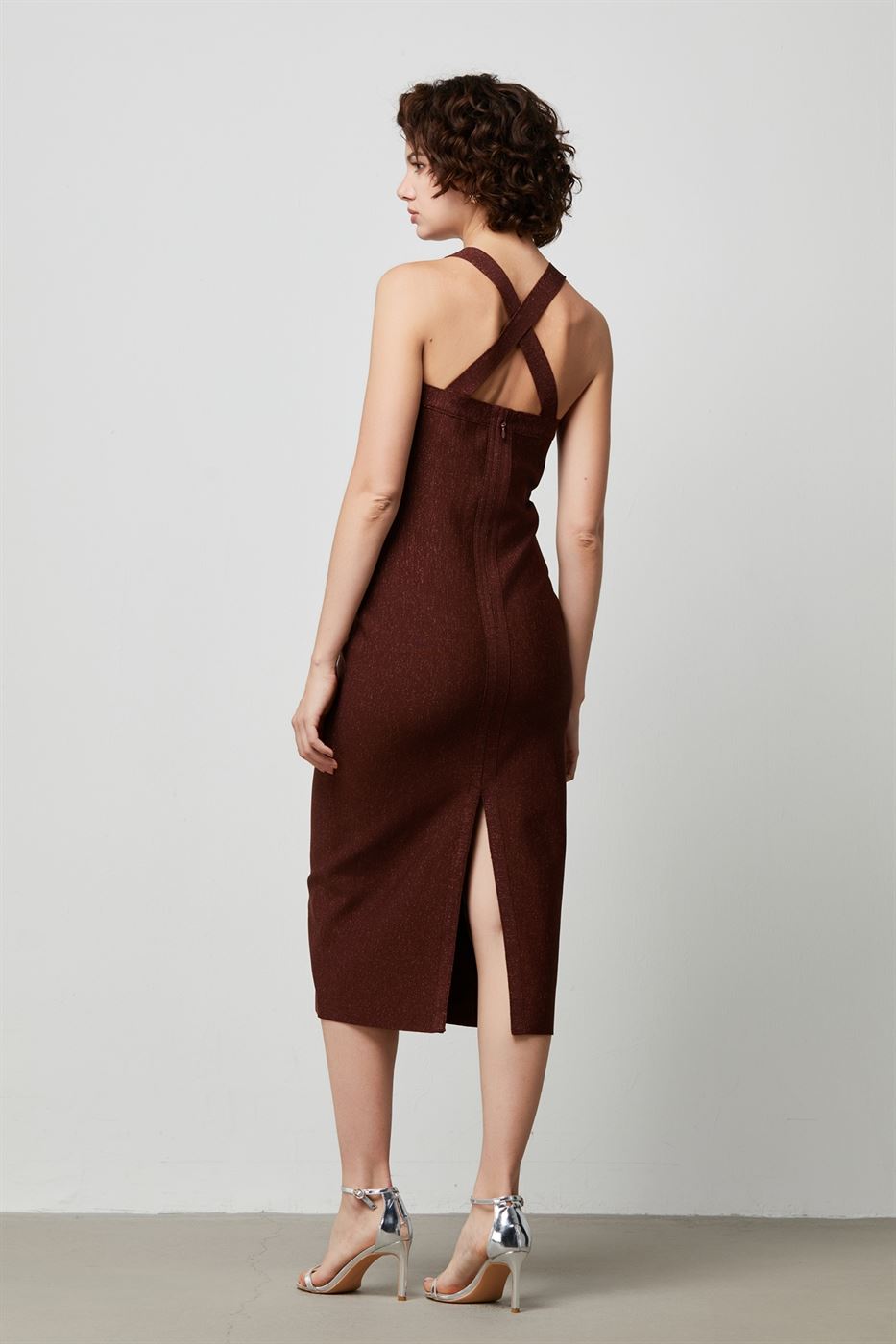 Fringe Midi Knit Dress (Chocolate) - Femi9 EG
