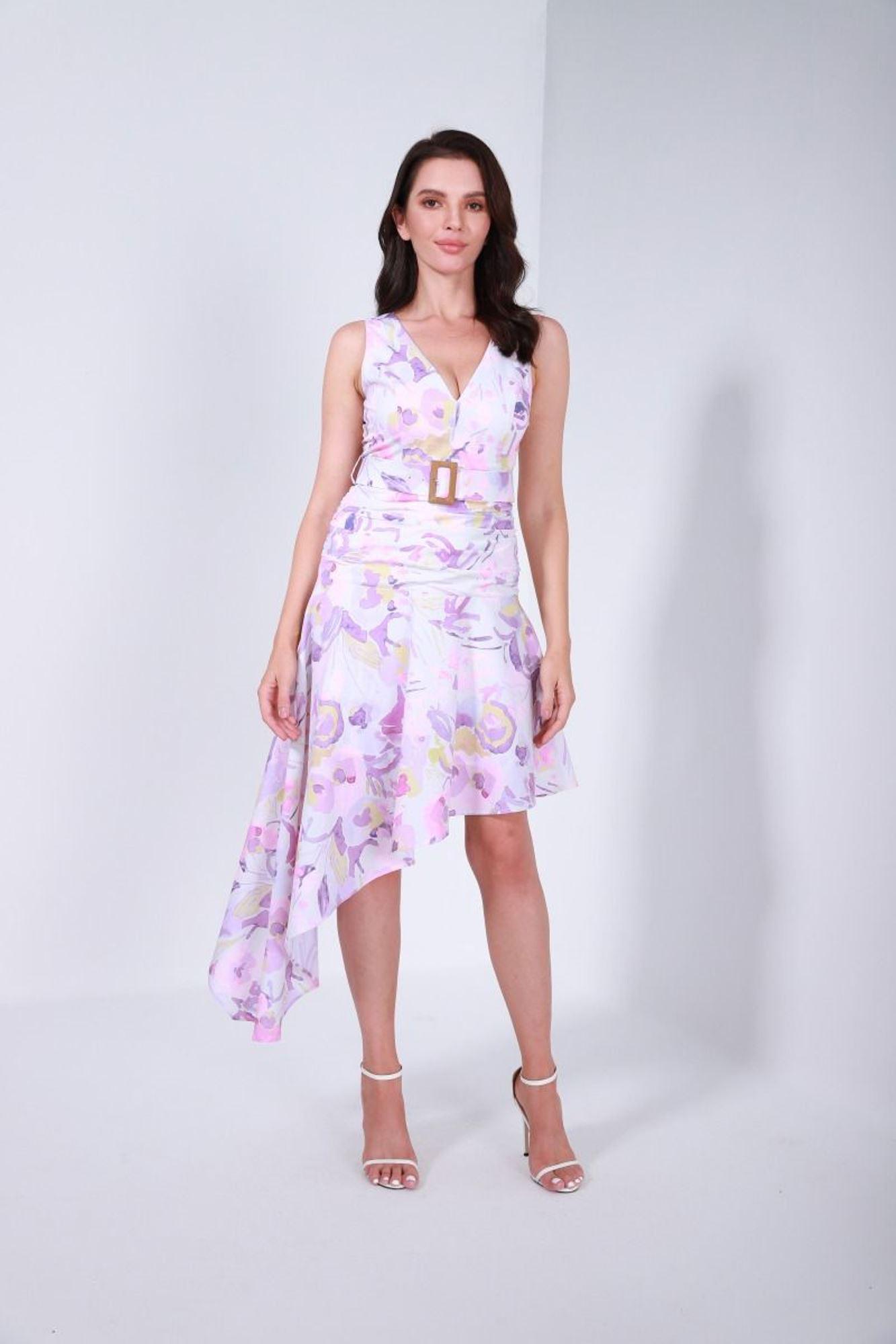 Abstract Floral Print Dress - Femi9 EG