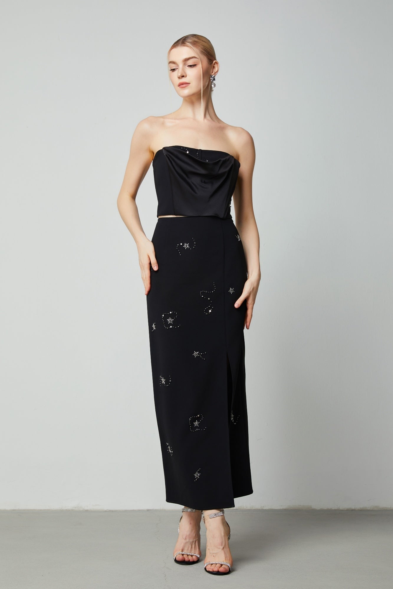 Column Embellished Skirt - Femi9 EG
