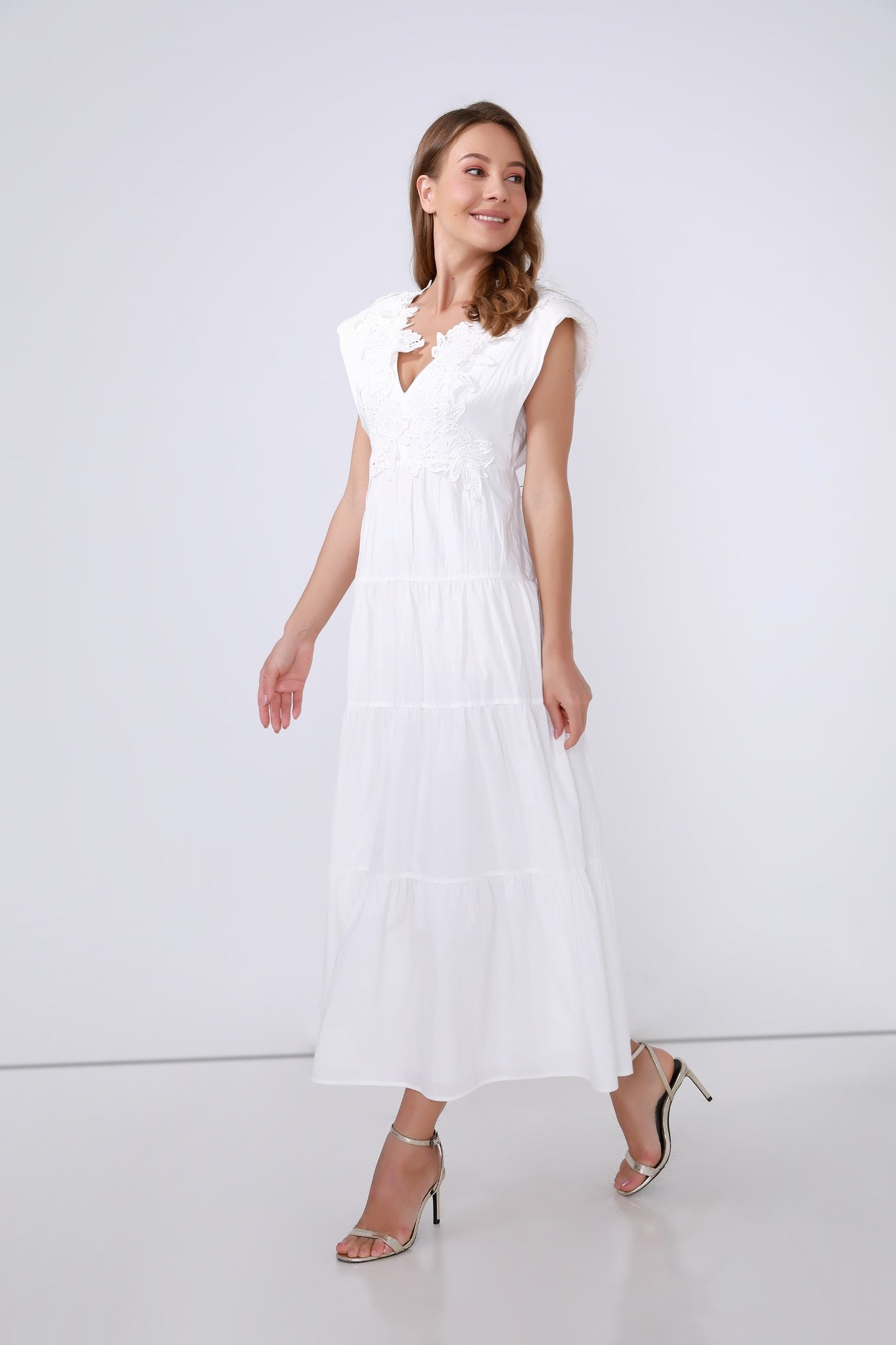 V-Neckline Tiered Dress - Femi9 EG