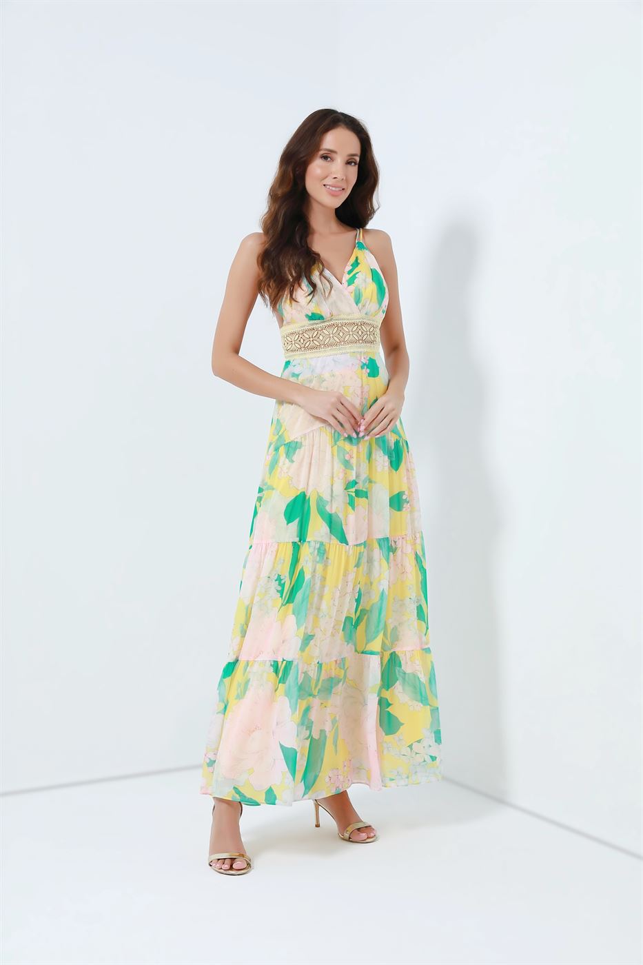 Full Length Printed Dress - Femi9 EG