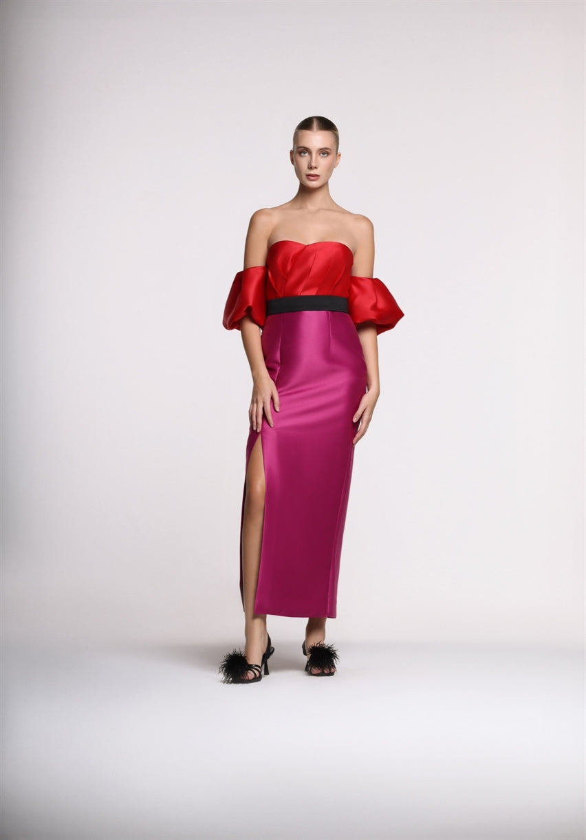 Off Shoulder Column Dress - Femi9 EG