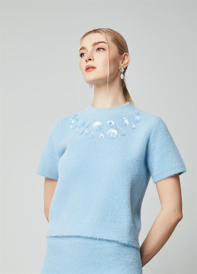 Embellished Knit Top - Femi9 EG